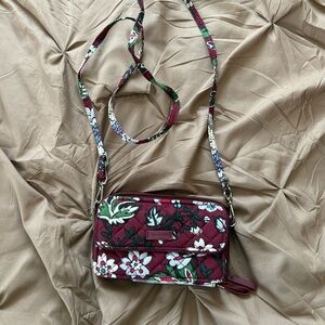 Vera Bradley Burgundy Floral Crossbody Wallet